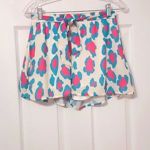 Womens Tie Waist Cheetah Print Shorts Size M